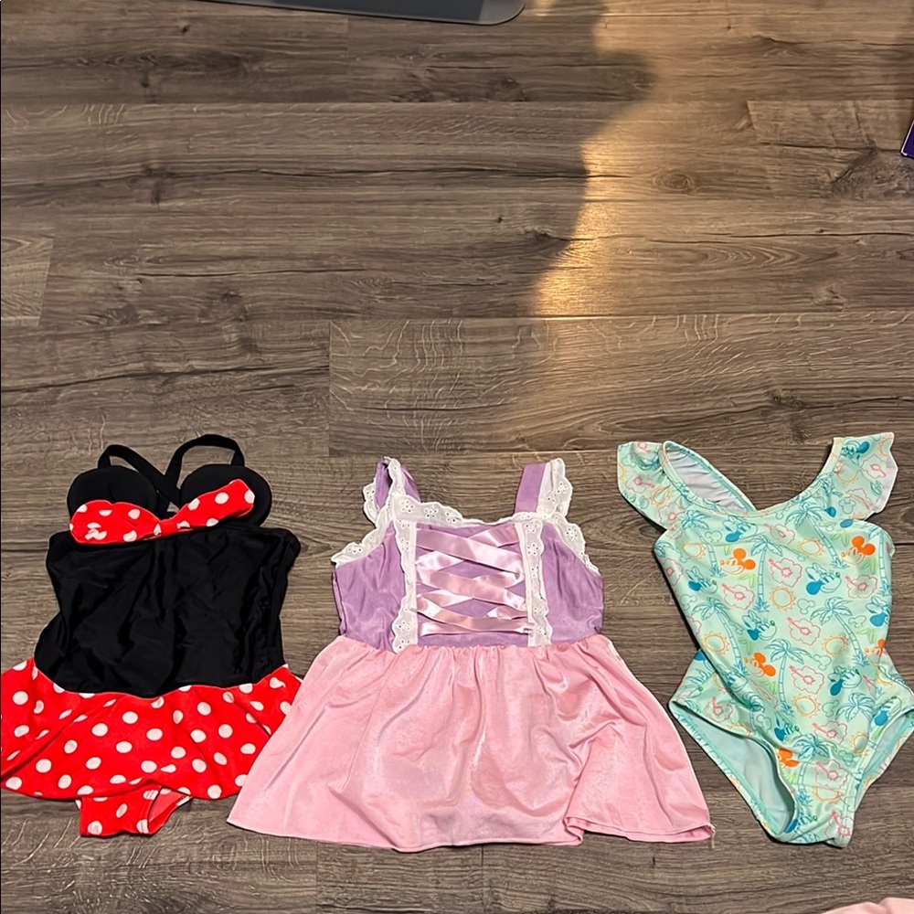 Kids One Piece Swimsuit Set - Black, Purple, Blue